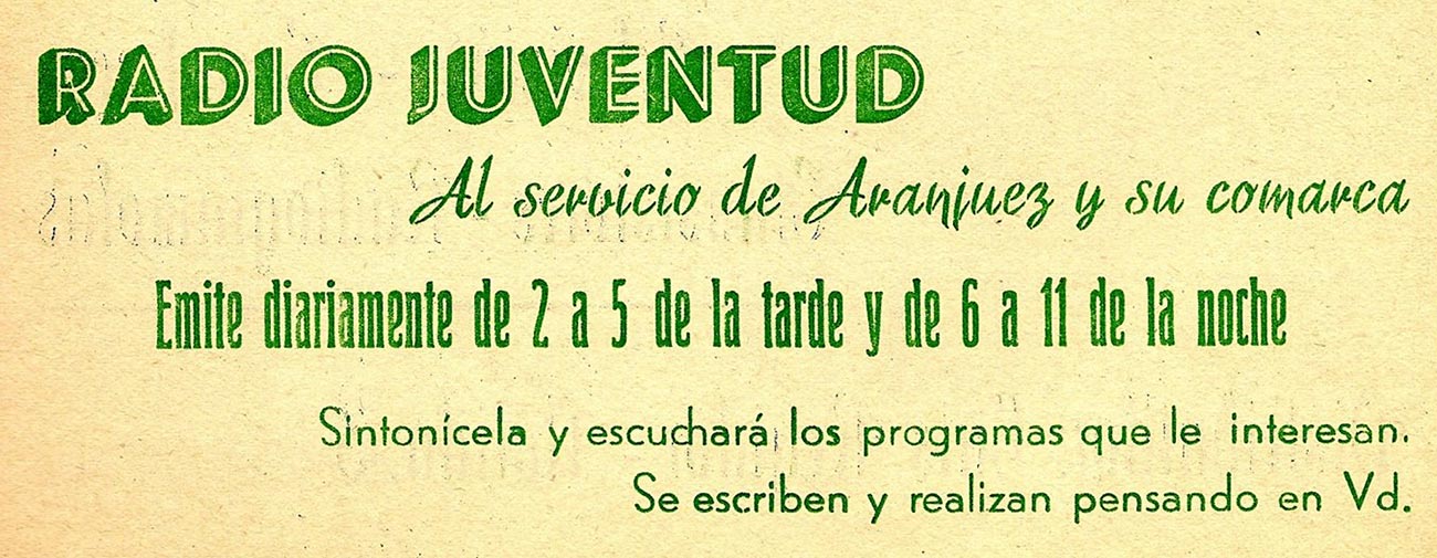Anuncio Radio Juventud de Aranjuez