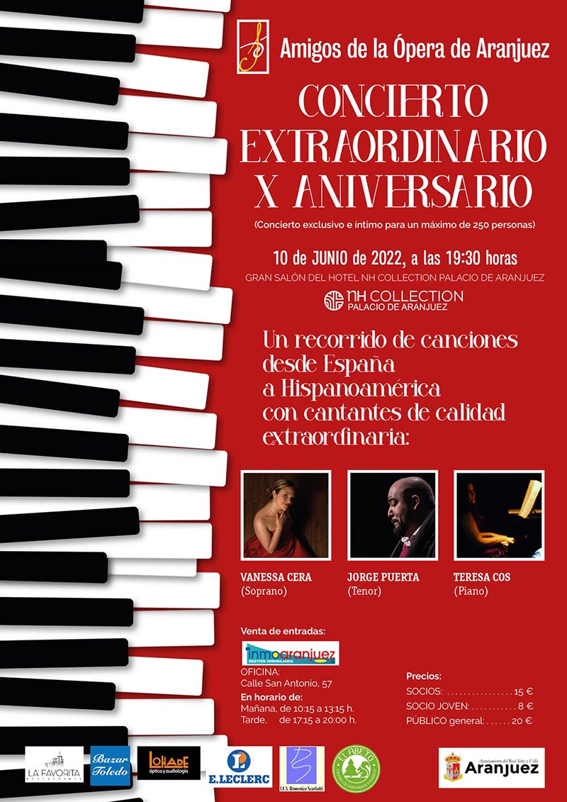 Concierto extraordinario X aniversario de la Asociación Amigos de la Ópera de Aranjuez